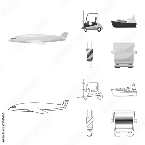 Vector illustration of goods and cargo symbol. Collection of goods and warehouse vector icon for stock.