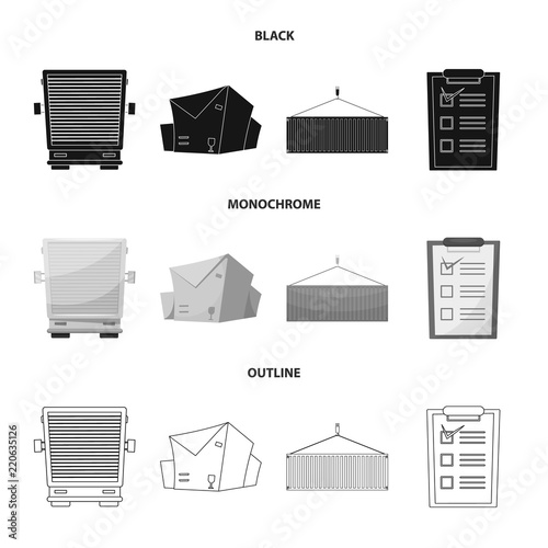 Vector design of goods and cargo icon. Collection of goods and warehouse stock symbol for web.