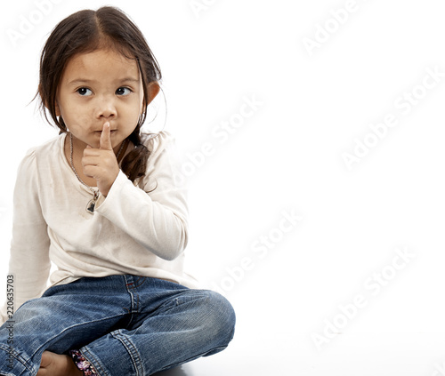 Bilde på lerret Sweet little girl grimacing