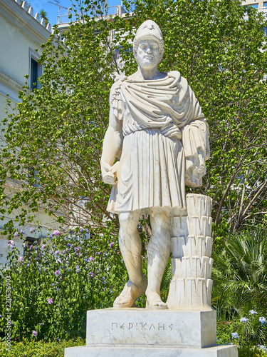 Statue of Pericles at the Athinas street of Athens. Attica, Greece. photo