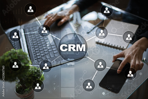 CRM. Customer relationship management concept. Customer service and relationship. photo