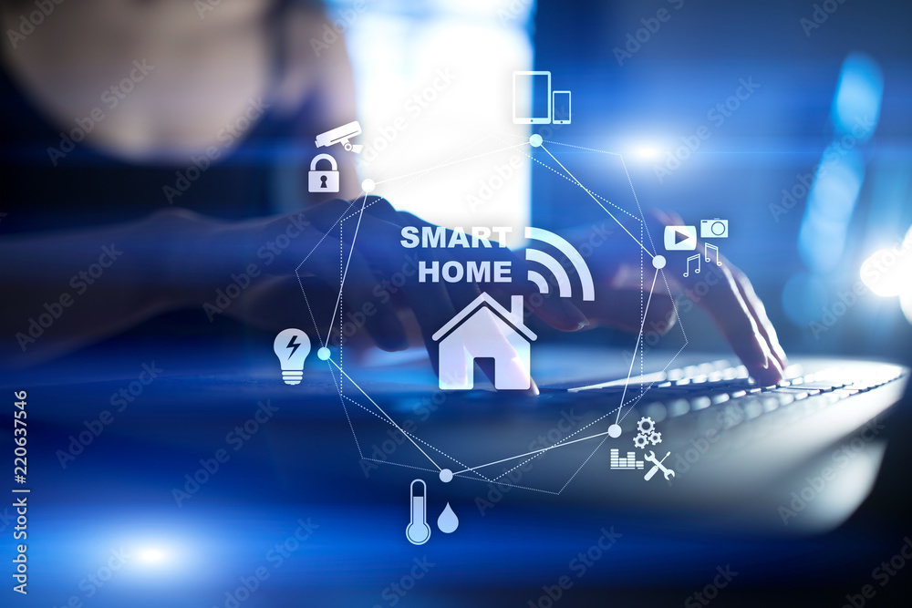 © WrightStudio - Smart home automation concept on virtual screen.