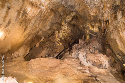 Limestone formation inside caves at Mulu National Park, Sarawak