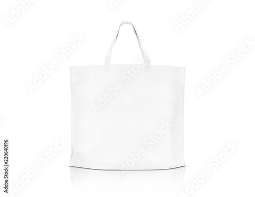 blank white fabric canvas shopping bag for save global warming