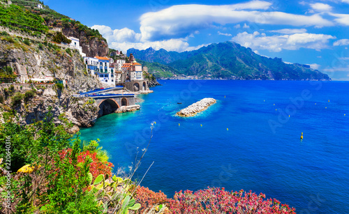 Scenic Amafi coast. view of Atrani village, Campania, Italy © Freesurf