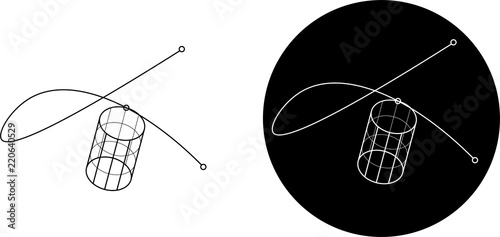 Icon of fishing feeder. Vector illustration