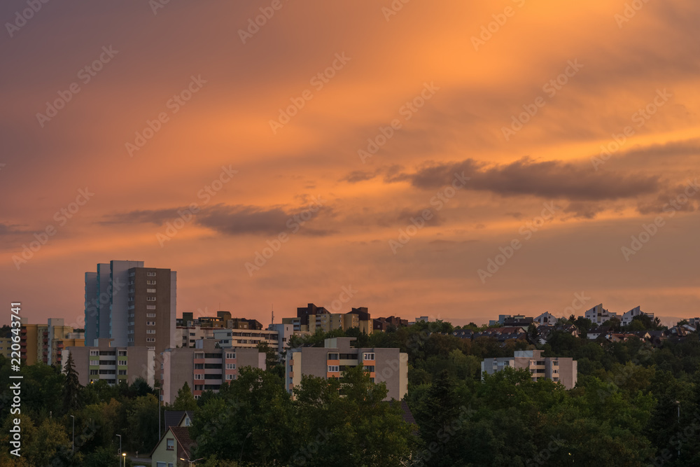 Fototapeta premium A part of Boeblingen on an early evening