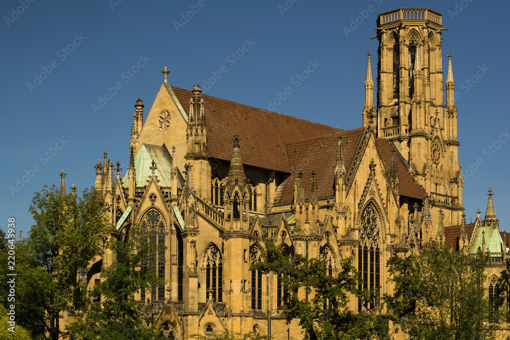 Fototapeta premium The big,old church on Feuersee in Stuttgart