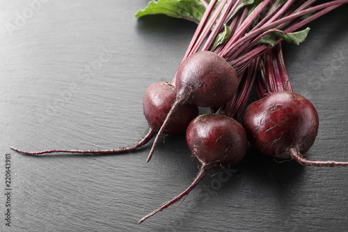 ripe beets on a black background
