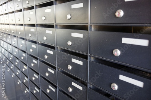 modern and empty mailboxes