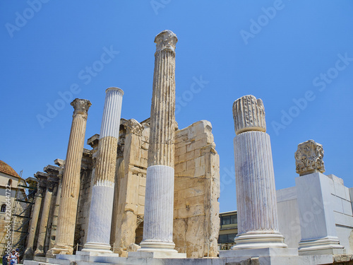 Corinthian columned porch (Propylon) at the west facade of Hadrian's Library in Athens, Attica region, Greece. photo