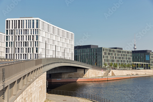 Modern office buildings along the Spree river, Germany. photo