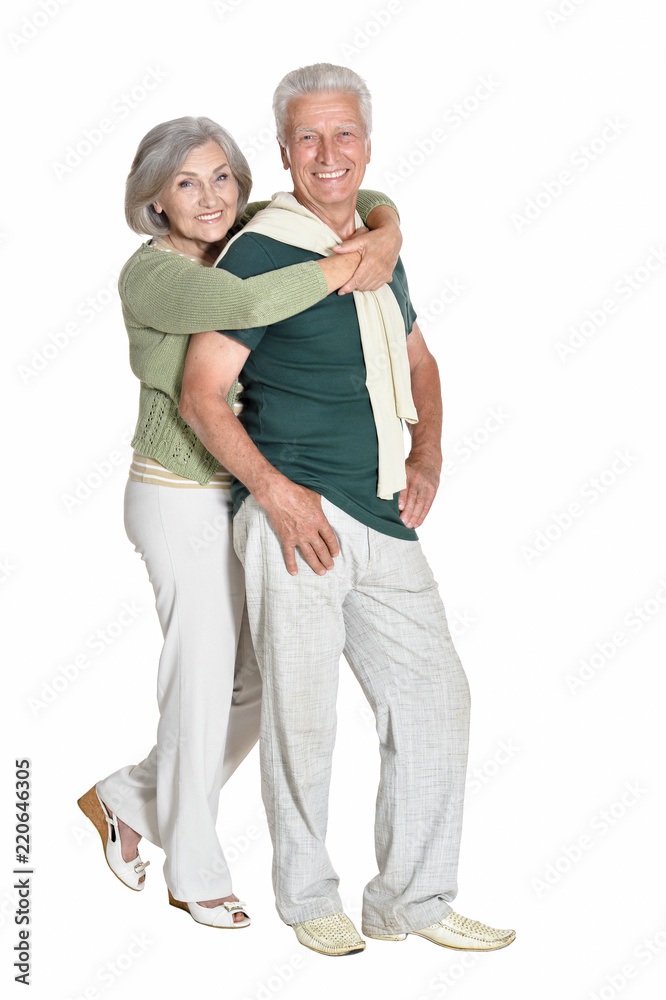 Portrait of a senior couple embracing isolated Portrait of a senior couple embracing isolated