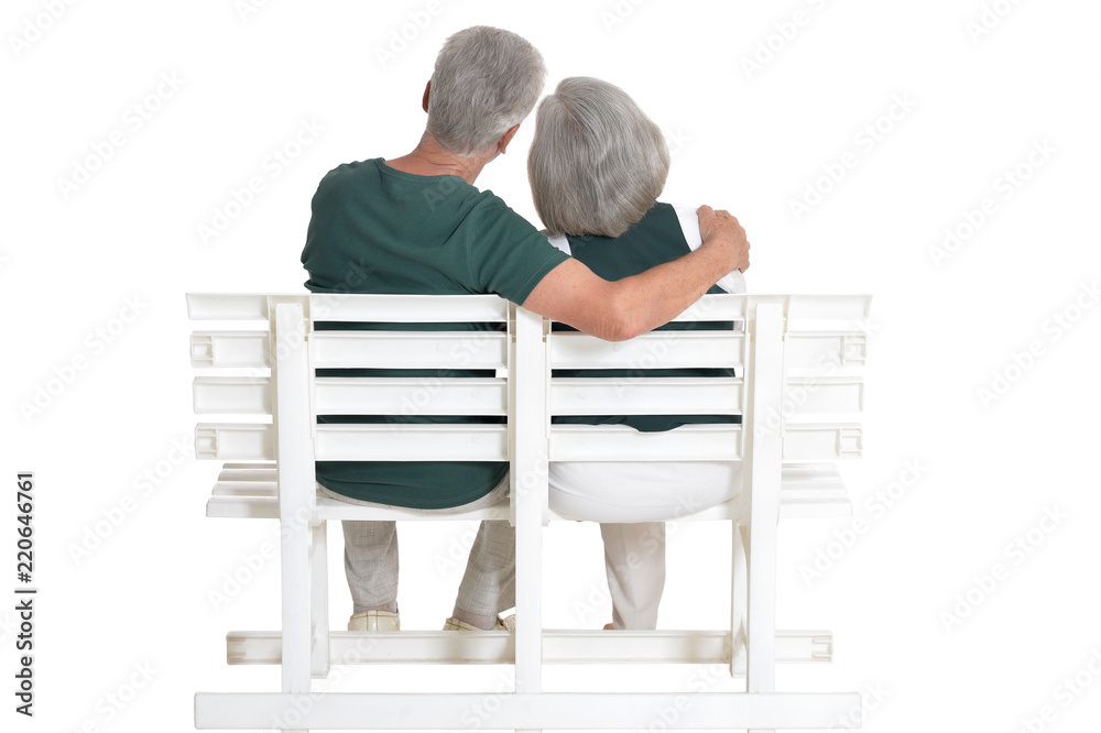 Fototapeta premium Portrait of a senior couple posing isolated