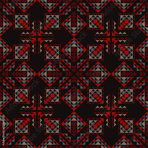 Ethnic boho seamless pattern. Traditional ornament. Geometric background. Tribal pattern. Folk motif. Textile rapport.