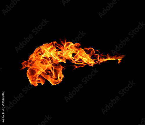 Fire flame collection isolated on black background © jamroenjaiman