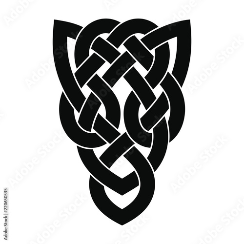 Celtic national ornament interlaced ribbon isolated on white background. Element for graphic design and tattoo.
