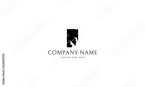 Black mountain vector logo image
