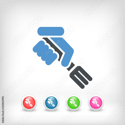 illustration of hand holding a fork
