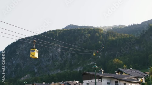 Cable car in mountains