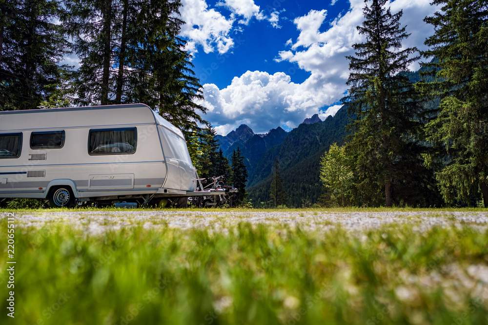 Family vacation travel, holiday trip in motorhome Family vacation travel, holiday trip in motorhome