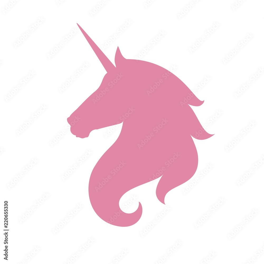 Naklejka premium Głowa jednorożca