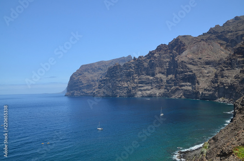 Beautiful view of Los Gigantes cliffs in Tenerife, Canary Islands,Spain.Nature background. Travel concept.