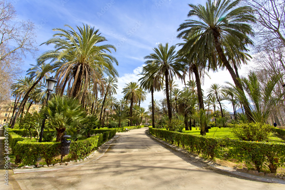 The garden of Villa Bonanno in Palermo, Sicily