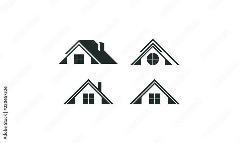 set roof home vector