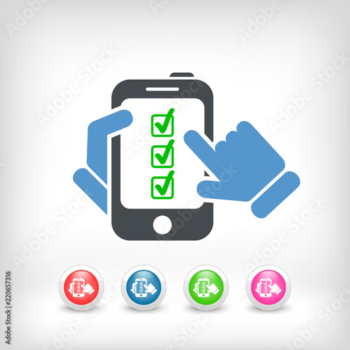Checkmark menu on smartphone