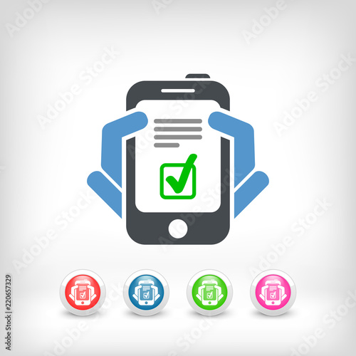 Checkmark menu on smartphone