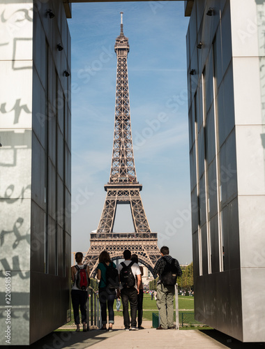 Eiffel Tour seen through the Wall of Peace, Champs de Mars, Paris, France © timsimages.uk