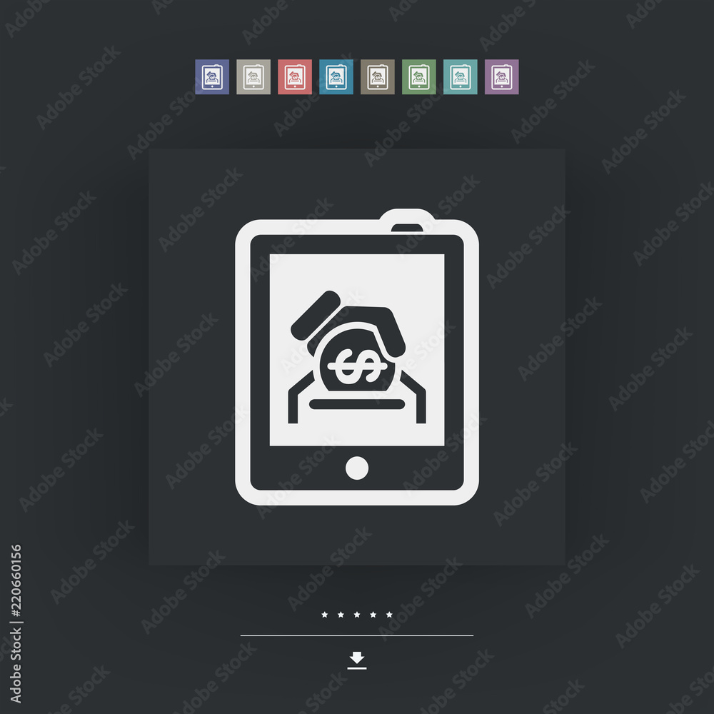 Money icon on touch device Money icon on touch device