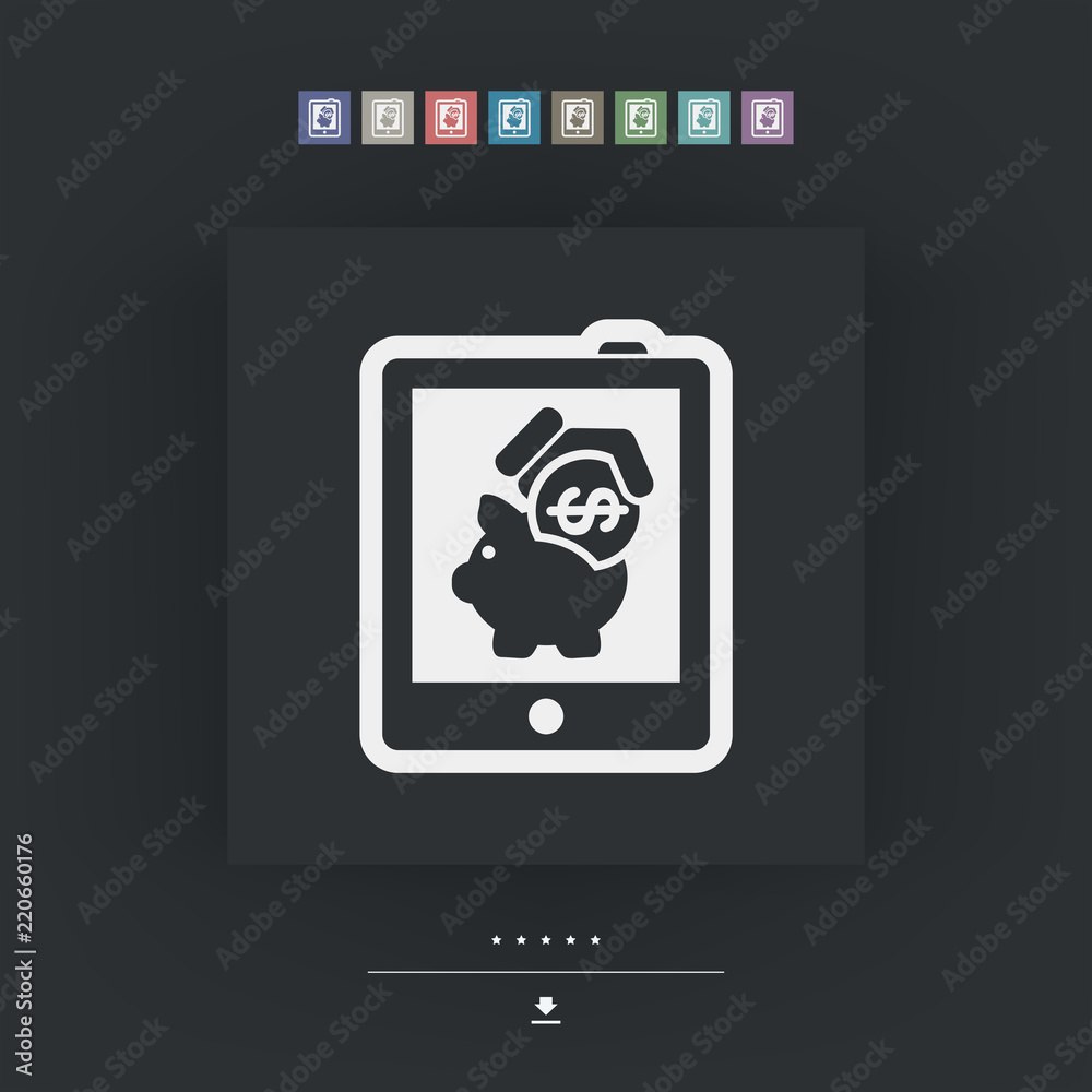 Money icon on touch device Money icon on touch device