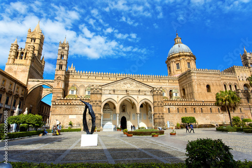 View of the facade of the Cathedral of Palermo