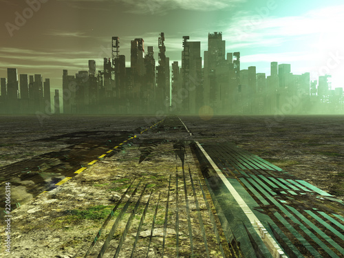 Fototapeta Post-apocalyptic city
