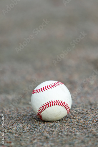 one baseball on infield of sport field