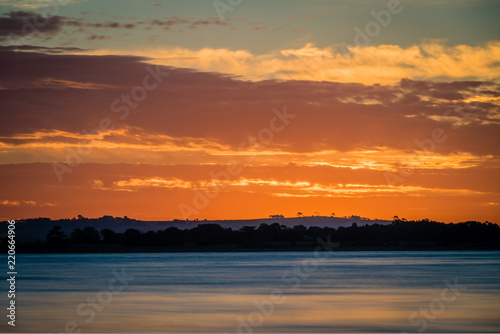 Sunset over Lake Colac in Victoria, Australia photo