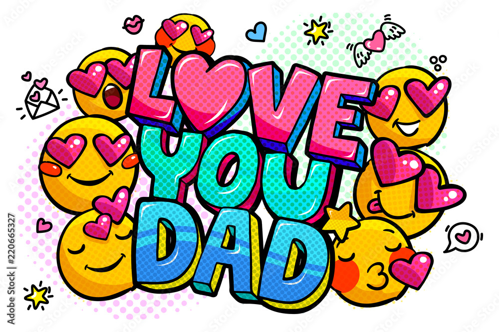 Love you dad message in sound speech bubble