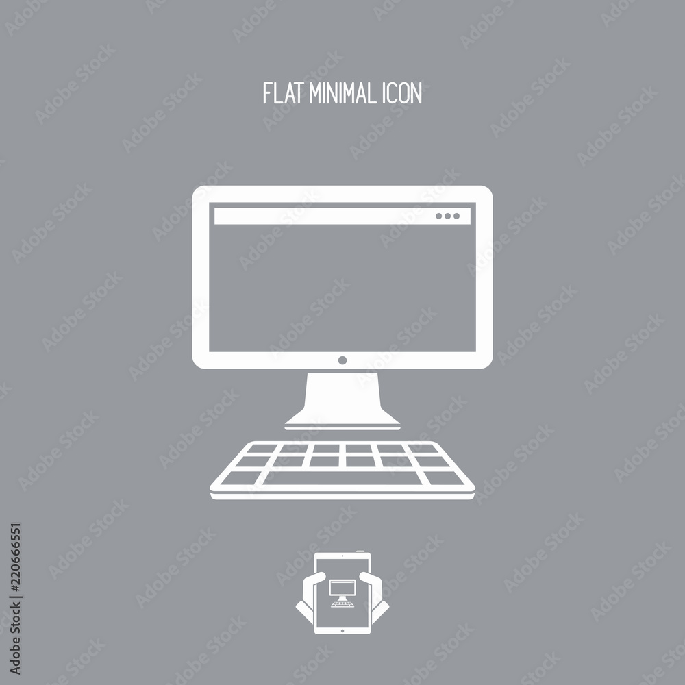 Computer desktop flat icon Computer desktop flat icon