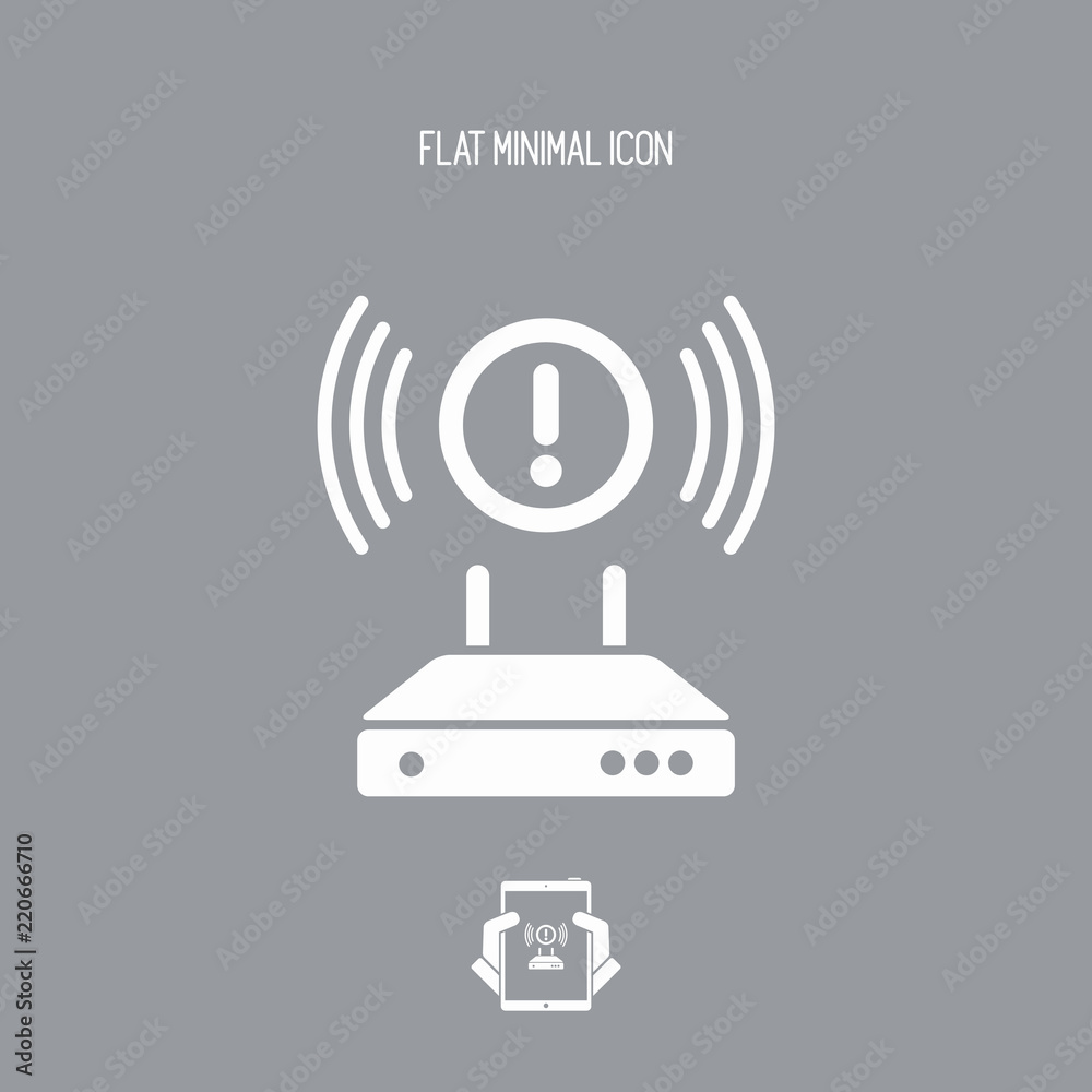 Problem modem connection - Flat minimal icon Problem modem connection - Flat minimal icon