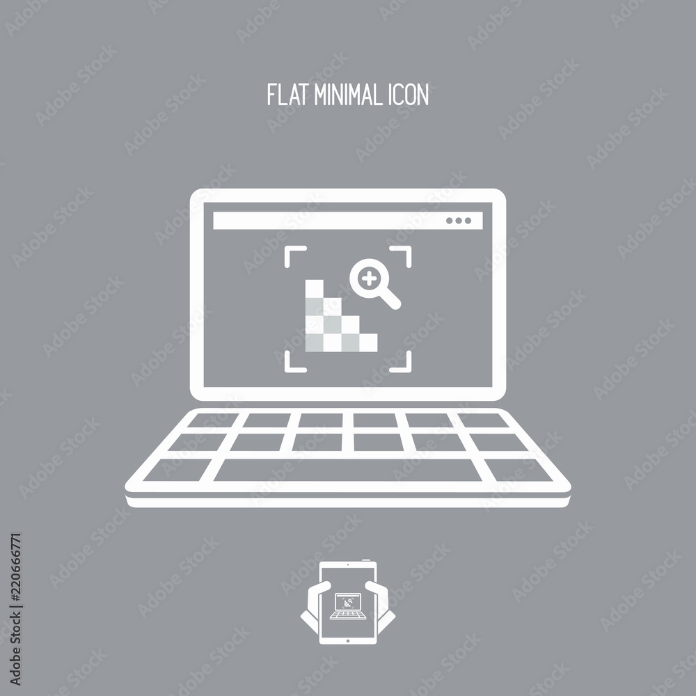 Grainy image on laptop - Flat minimal icon Grainy image on laptop - Flat minimal icon