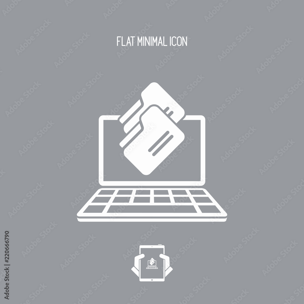 Folders download - Flat minimal icon Folders download - Flat minimal icon