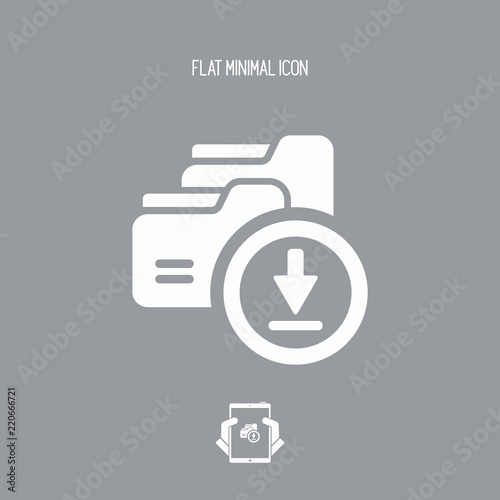 Folders multiple downlad - Flat minimal icon