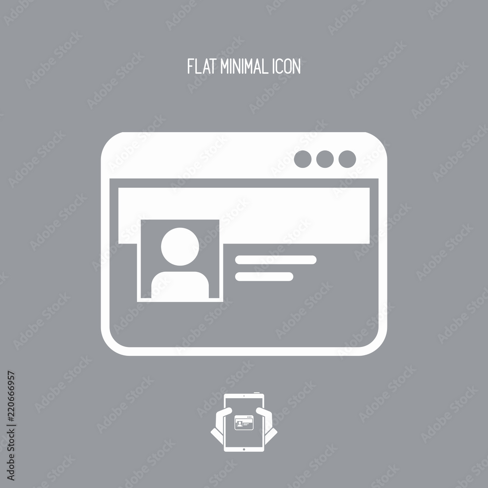 Private account window - Flat minimal icon Private account window - Flat minimal icon
