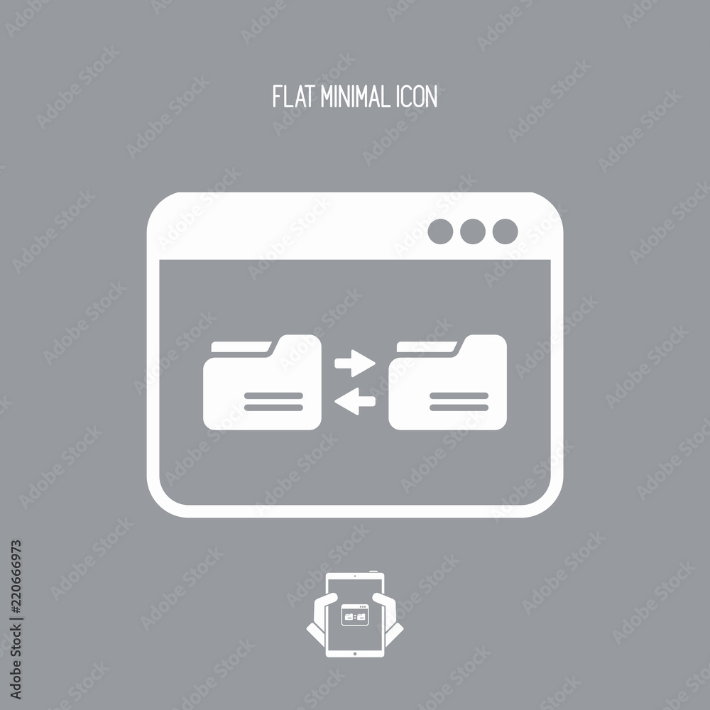 Folder transfer - Vector flat minimal icon Folder transfer - Vector flat minimal icon