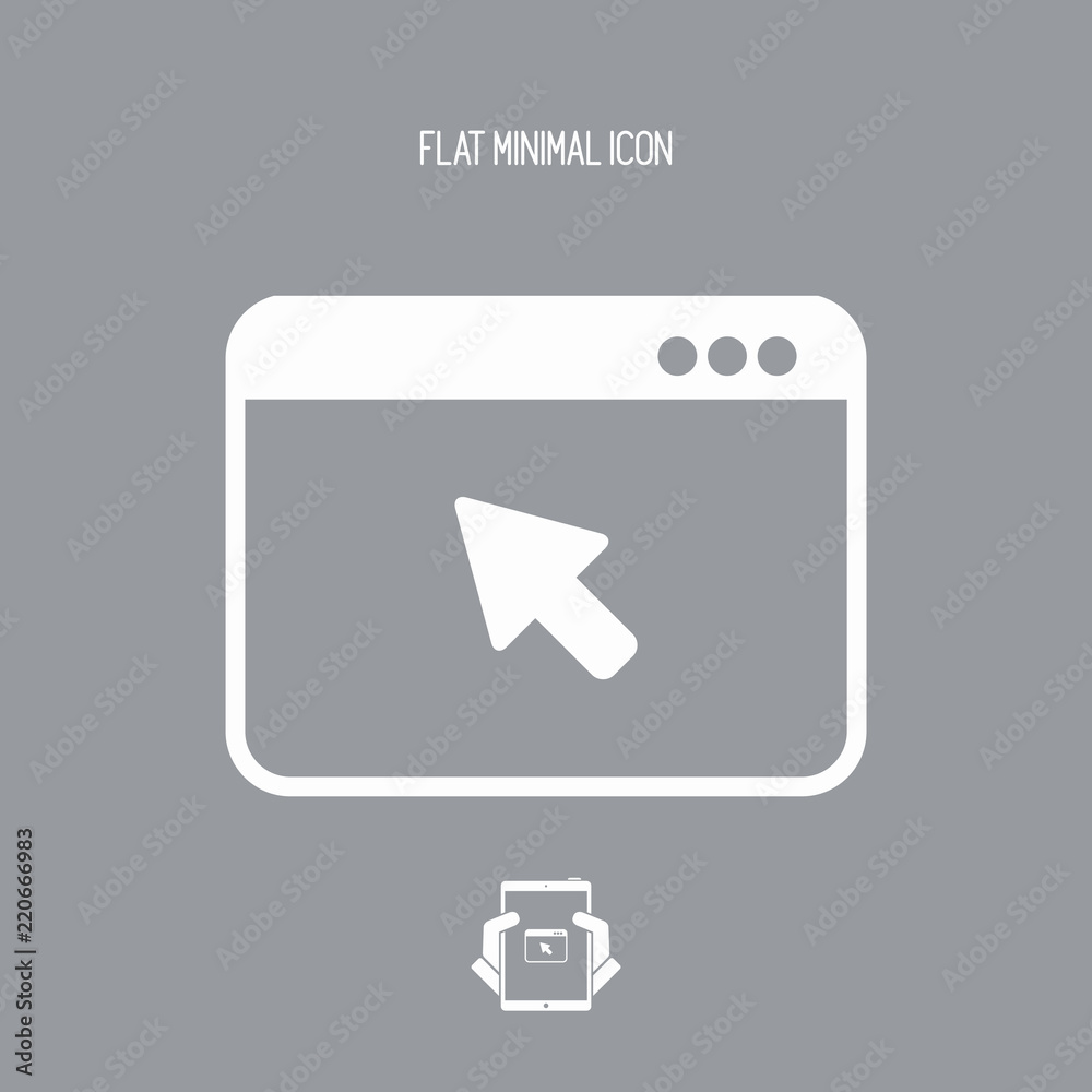 Browser and pointer - Vector flat minimal icon Browser and pointer - Vector flat minimal icon