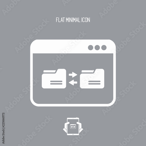 Folder transfer - Vector flat minimal icon