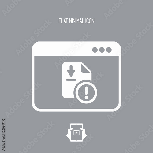 Download alert window - Vector flat minimal icon