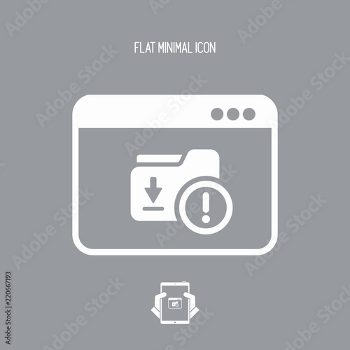 Download alert window - Vector flat minimal icon